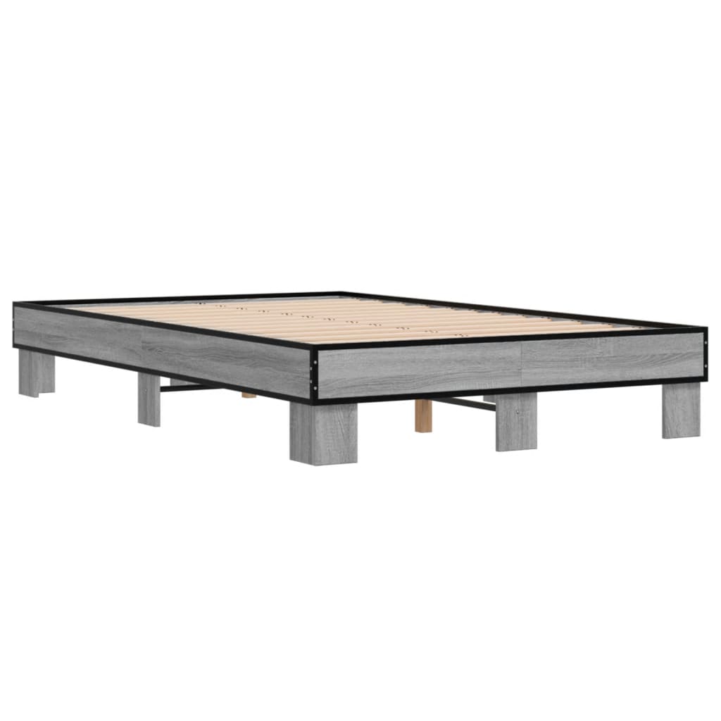 Bed Frame without Mattress Grey Sonoma 120x200 cm