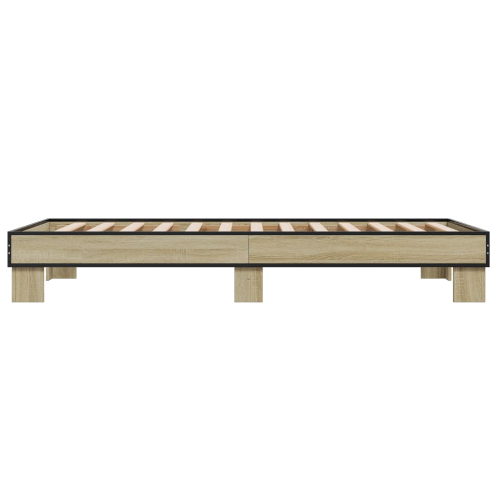 Bed Frame without Mattress Sonoma Oak 100x200 cm