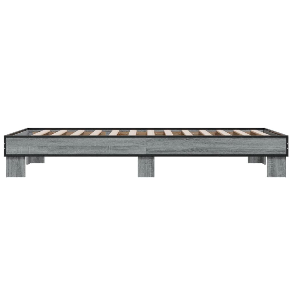 Bed Frame without Mattress Grey Sonoma 100x200 cm