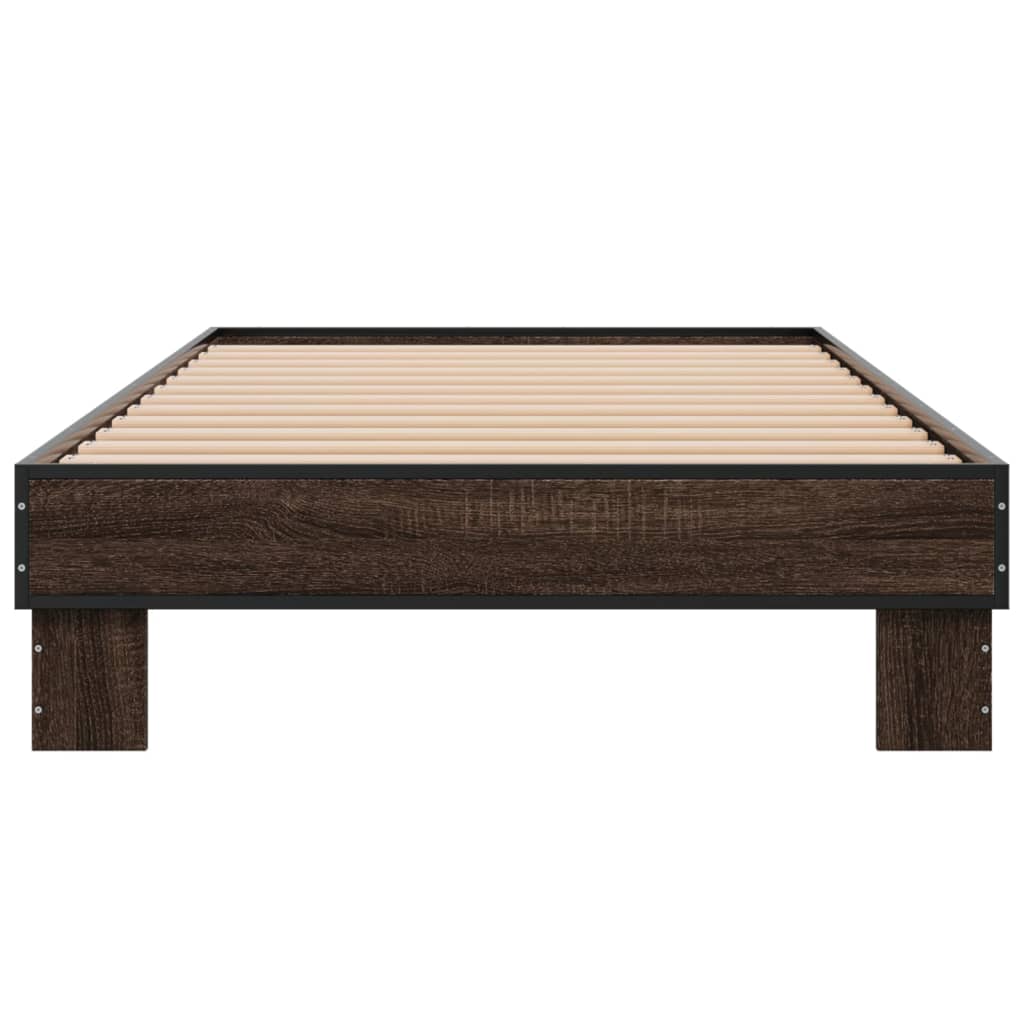 Bed Frame without Mattress Brown Oak 100x200 cm