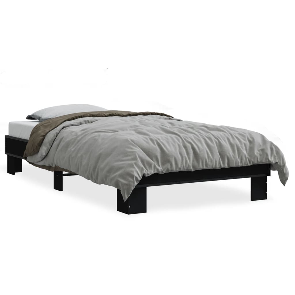 Bed Frame without Mattress Black 90x200 cm