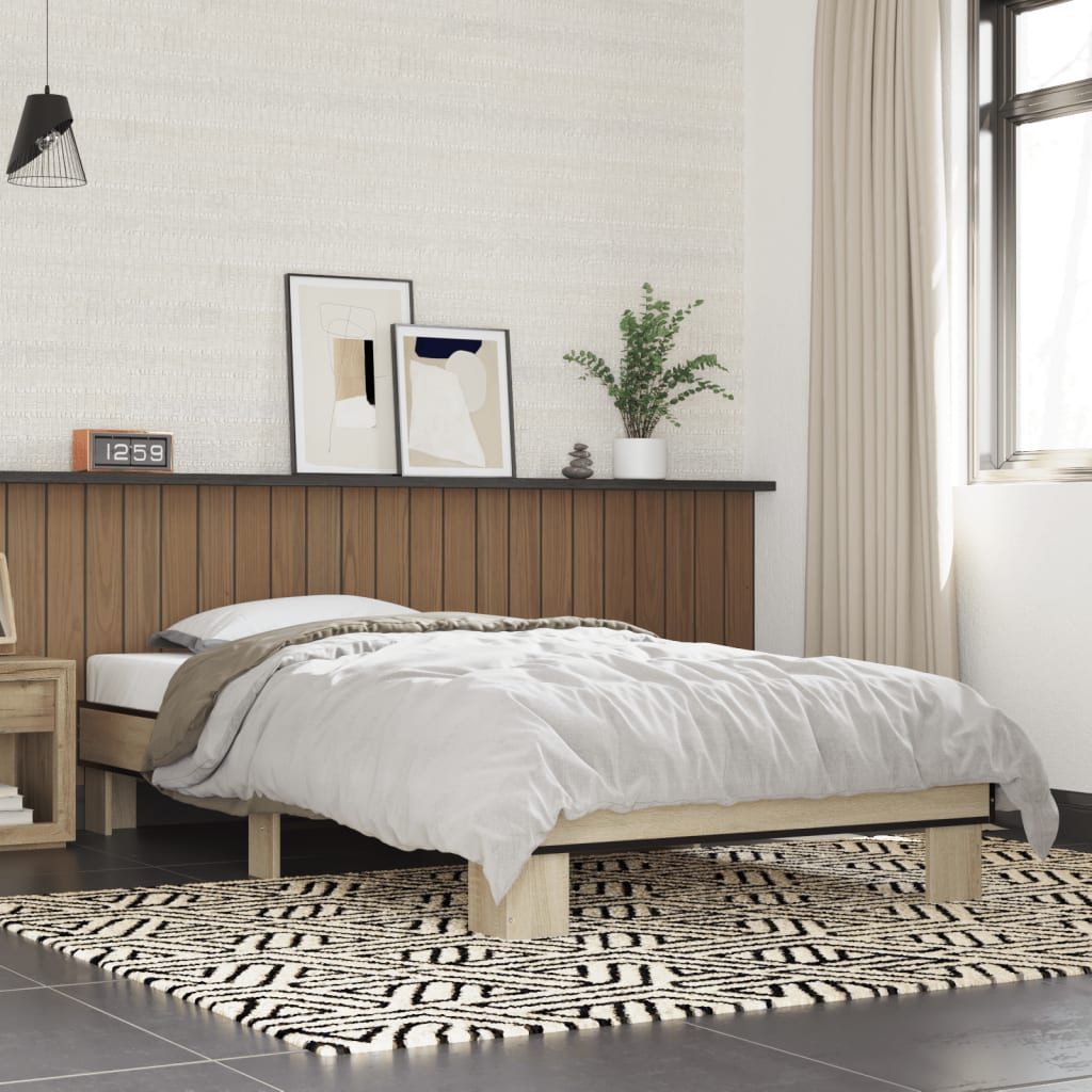 Bed Frame without Mattress Sonoma Oak 90x200 cm