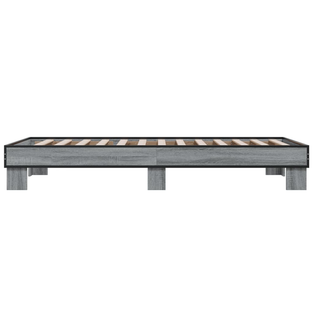 Bed Frame without Mattress Grey Sonoma 90x200 cm