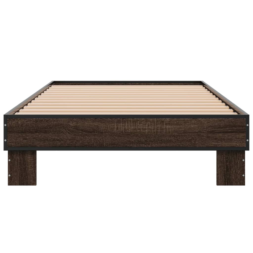 Bed Frame without Mattress Brown Oak 90x200 cm