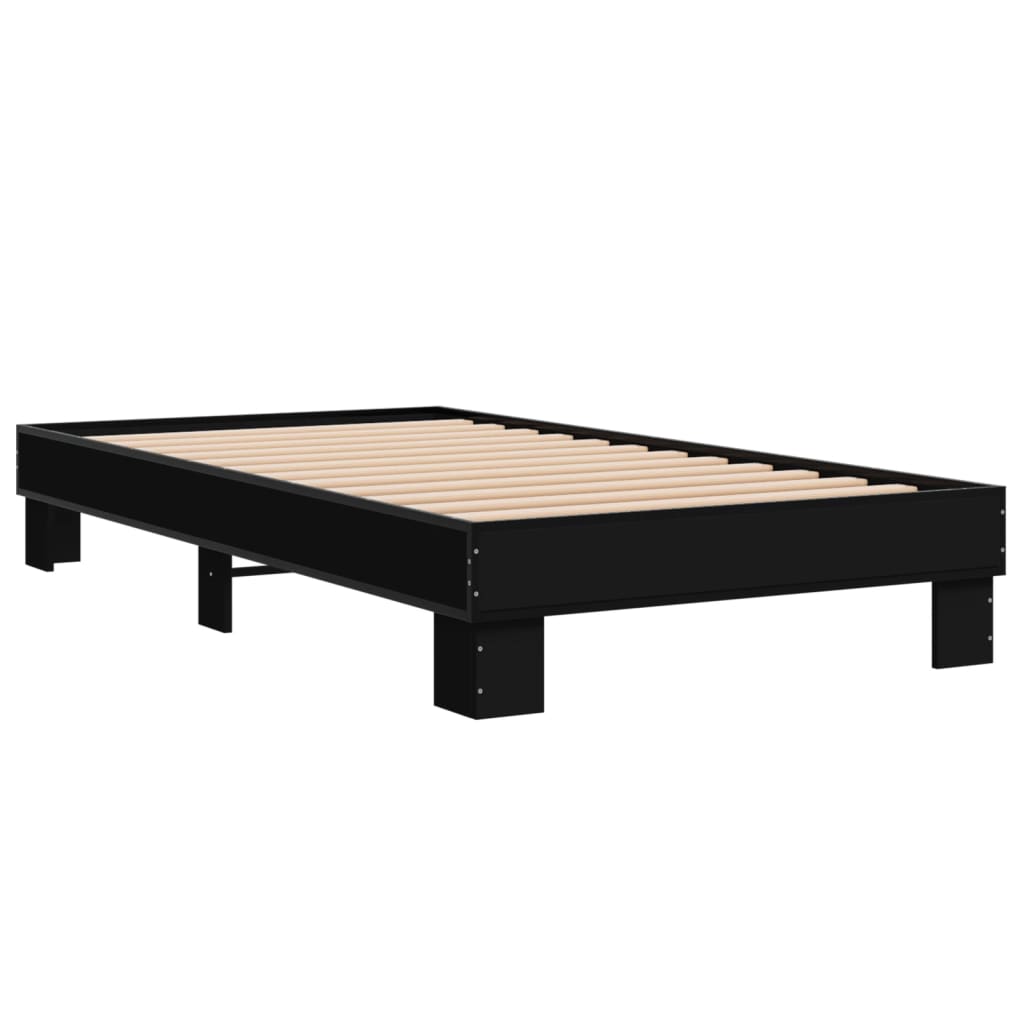 Bed Frame without Mattress Black 75x190 cm Small Single