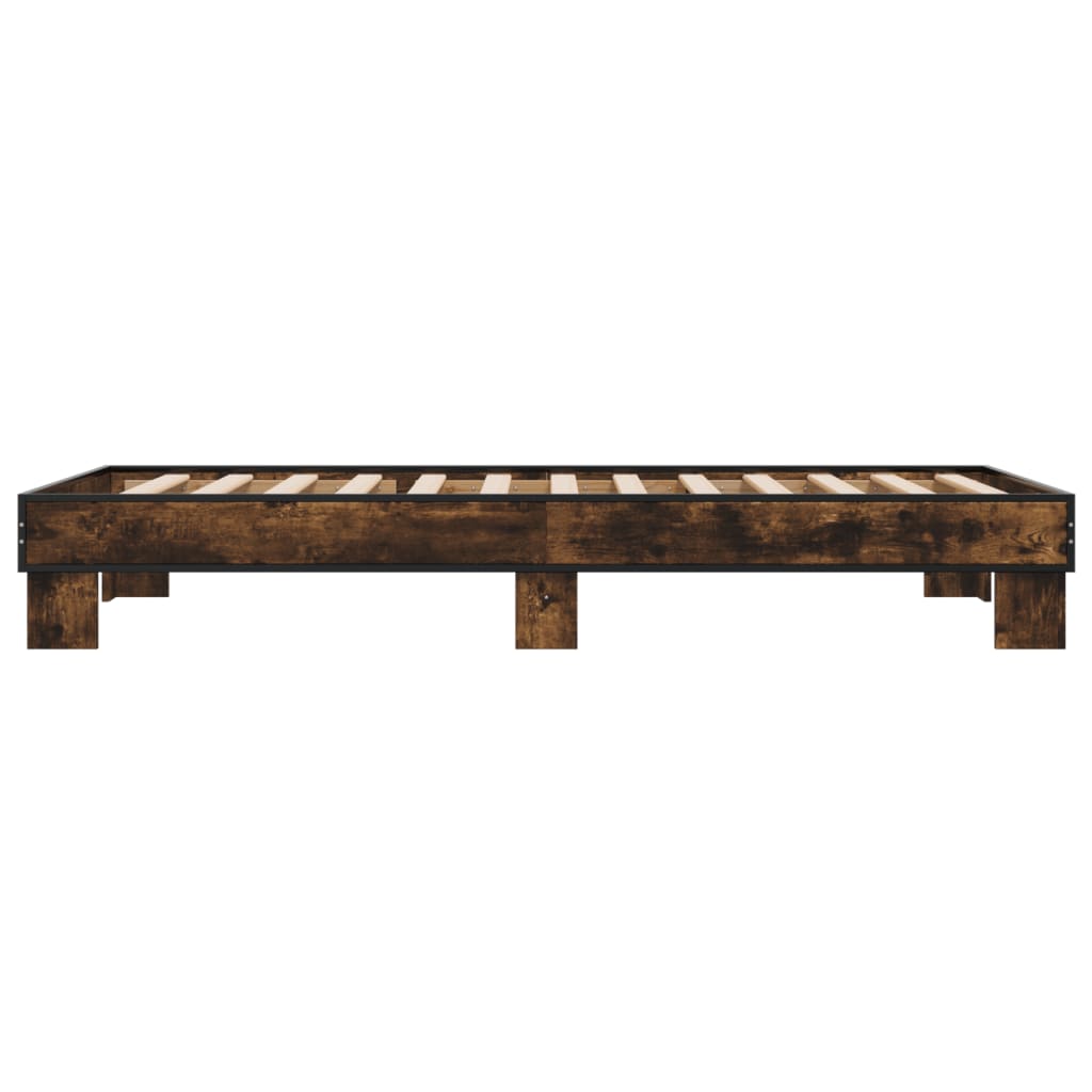 Bed Frame without Mattress Smoked Oak 75x190 cm Small Single