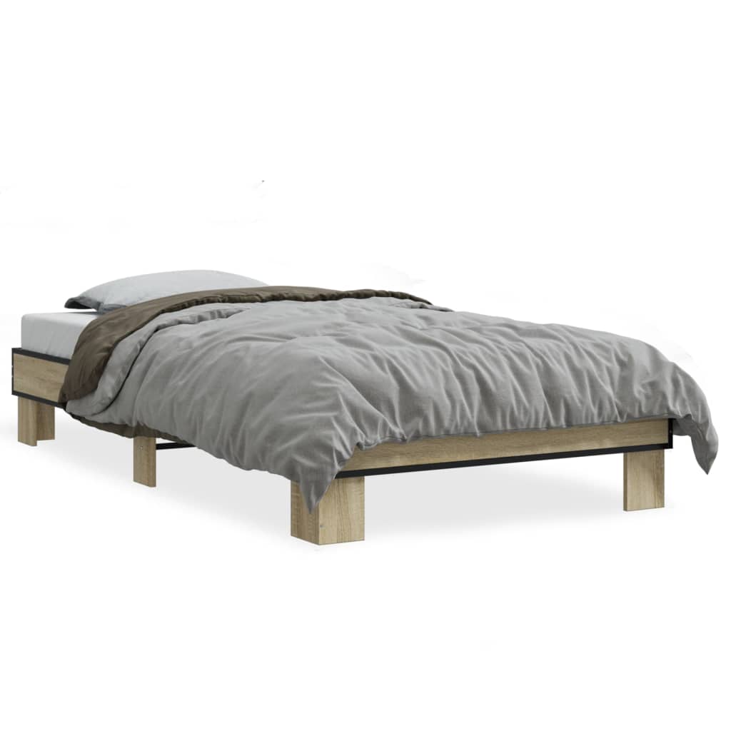 Bed Frame without Mattress Sonoma Oak 90x190 cm Single