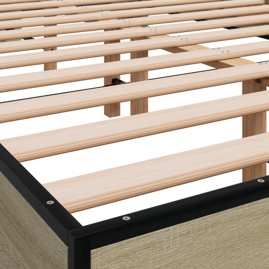 Bed Frame without Mattress Sonoma Oak 120x190 cm Small Double