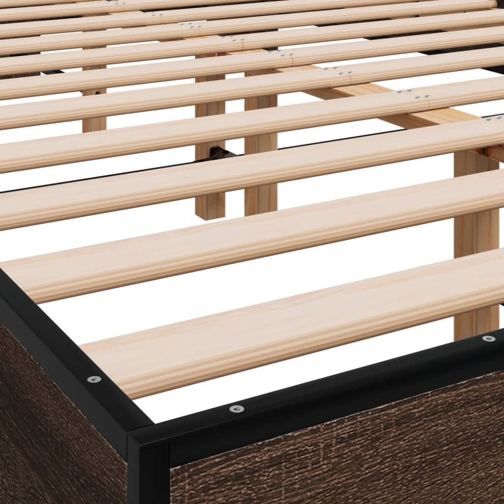 Bed Frame without Mattress Brown Oak 135x190 cm Double