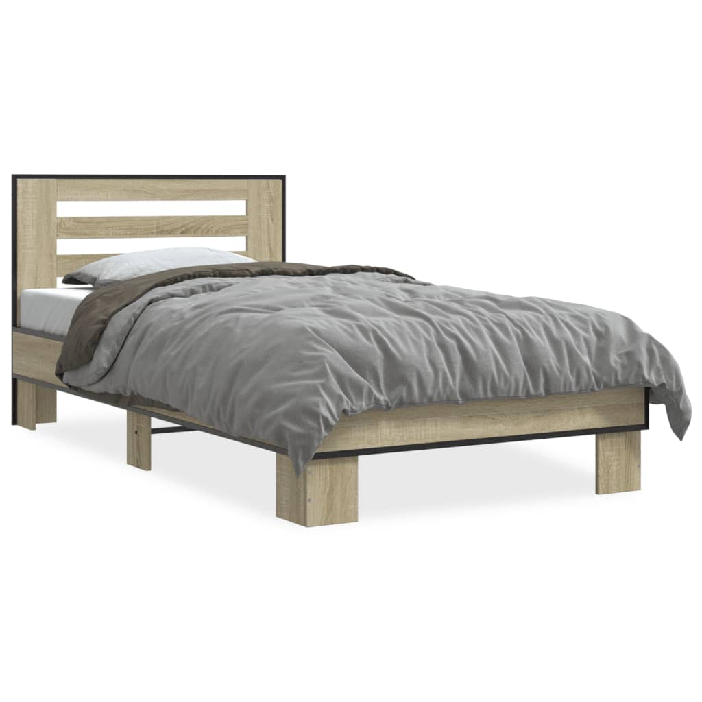 Bed Frame without Mattress Sonoma Oak 90x190 cm Single