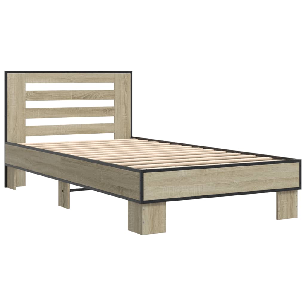 Bed Frame without Mattress Sonoma Oak 90x190 cm Single