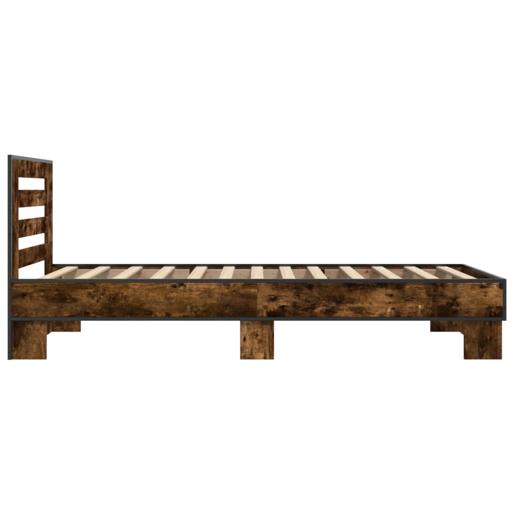 Bed Frame without Mattress Smoked Oak 90x190 cm Single