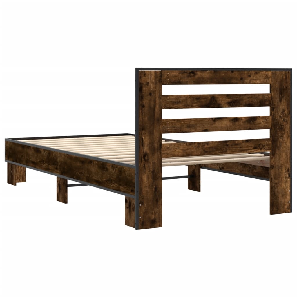 Bed Frame without Mattress Smoked Oak 90x190 cm Single