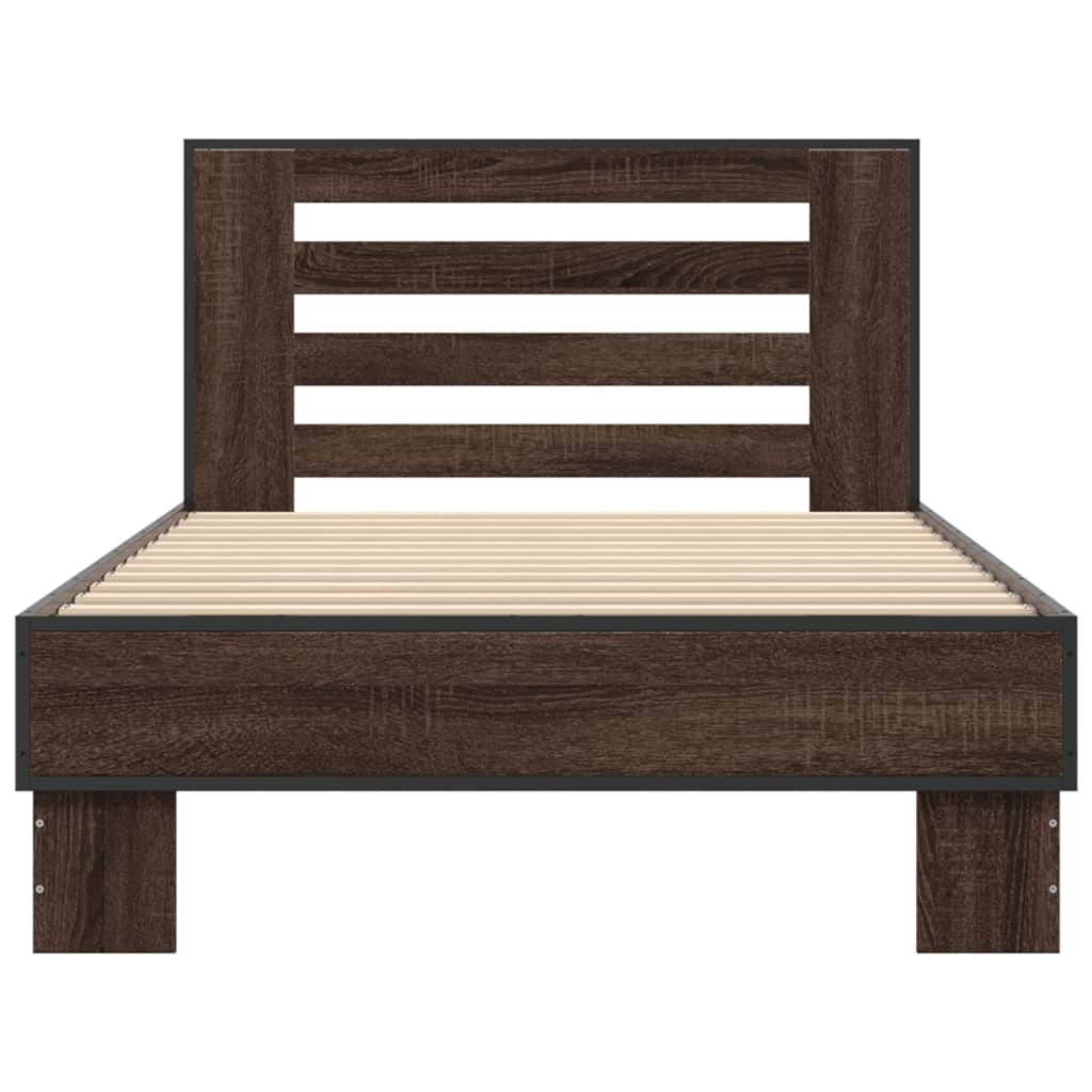 Bed Frame without Mattress Brown Oak 90x190 cm Single