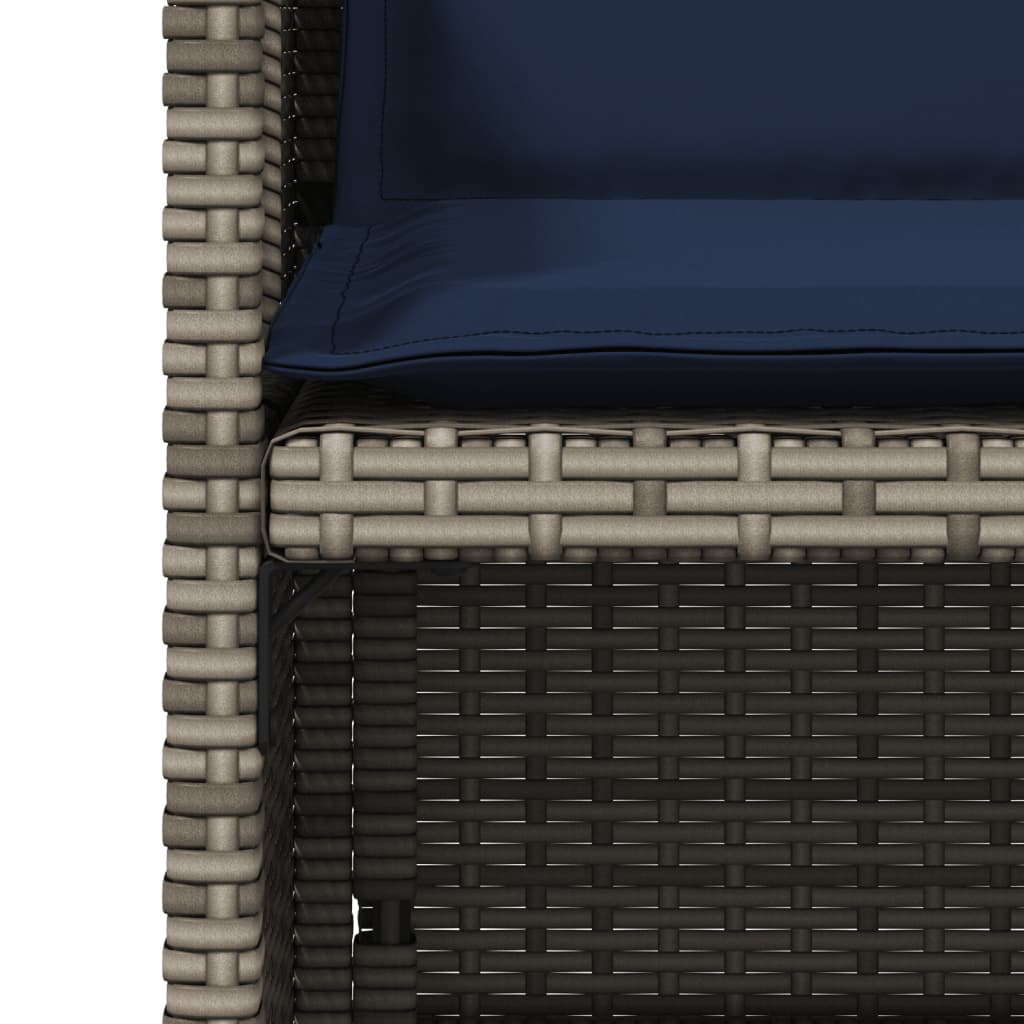 Garden Chairs with Cushions 4 pcs Grey Poly Rattan