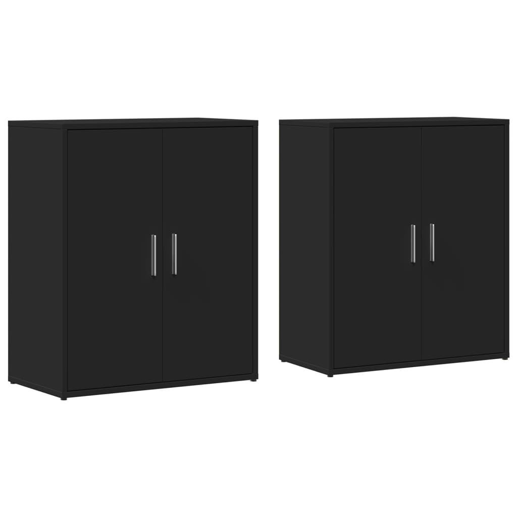 Sideboards 2 pcs Black 60x31x70 cm Engineered Wood