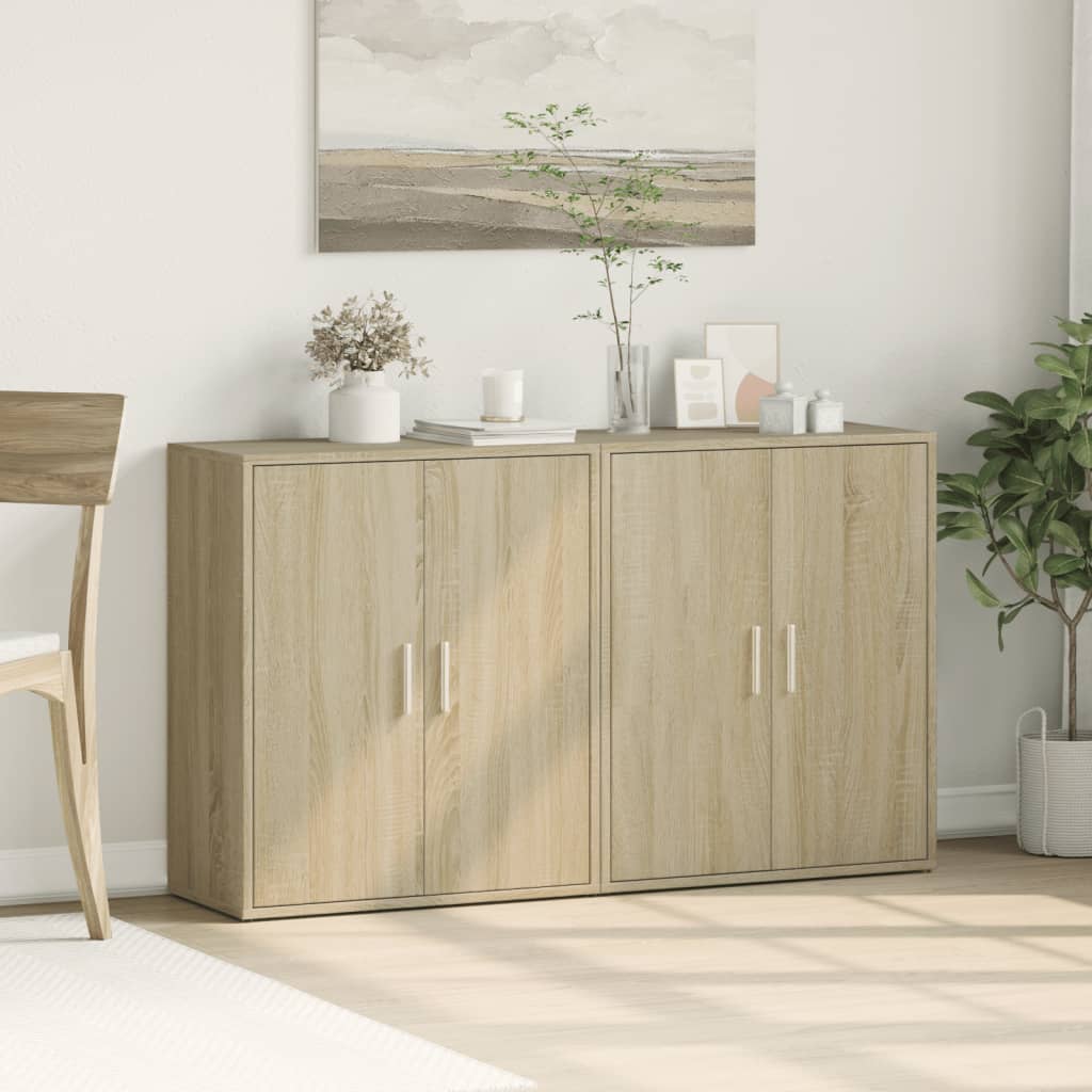 Sideboards 2 pcs Sonoma Oak 60x31x70 cm Engineered Wood