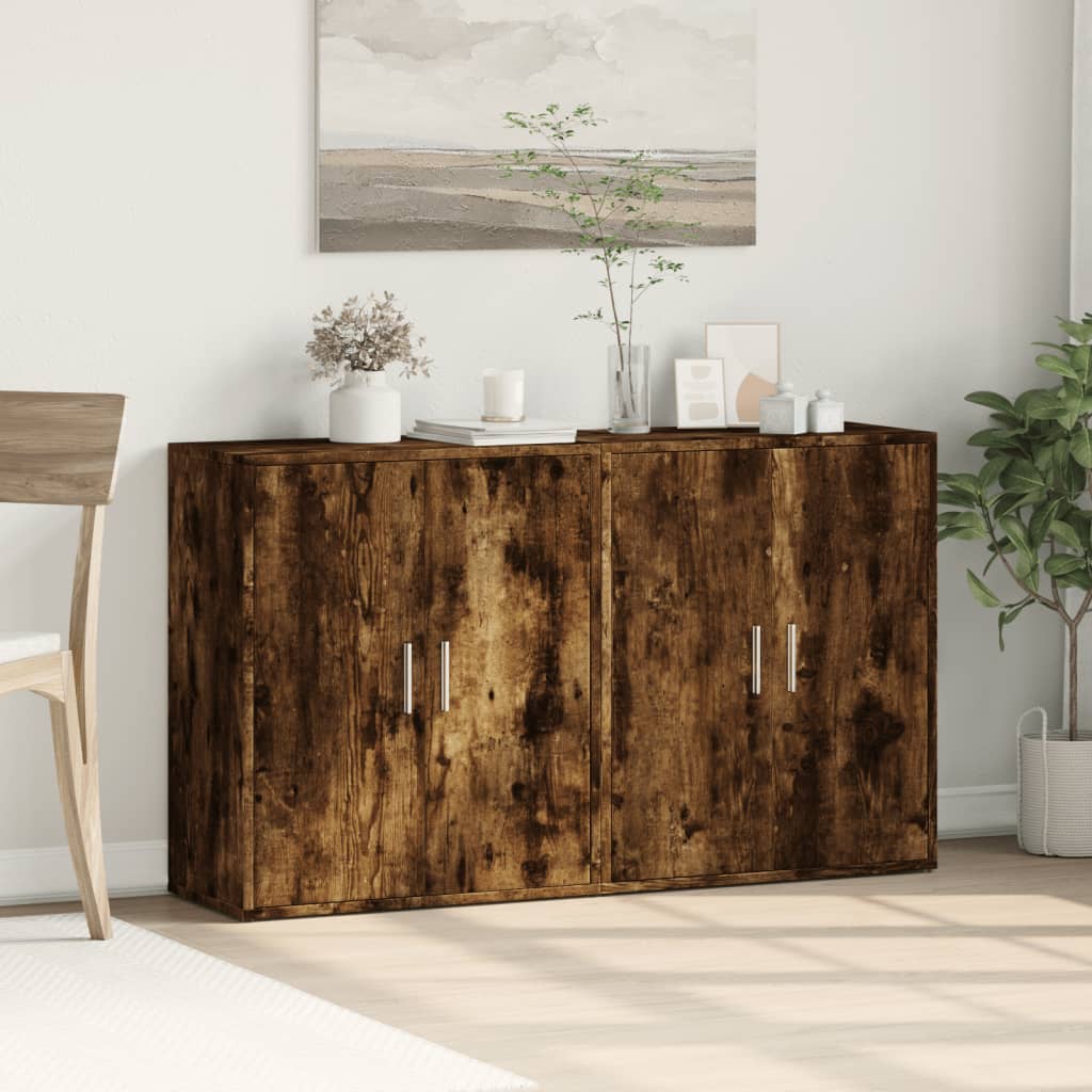 Sideboards 2 pcs Smoked Oak 60x31x70 cm Engineered Wood