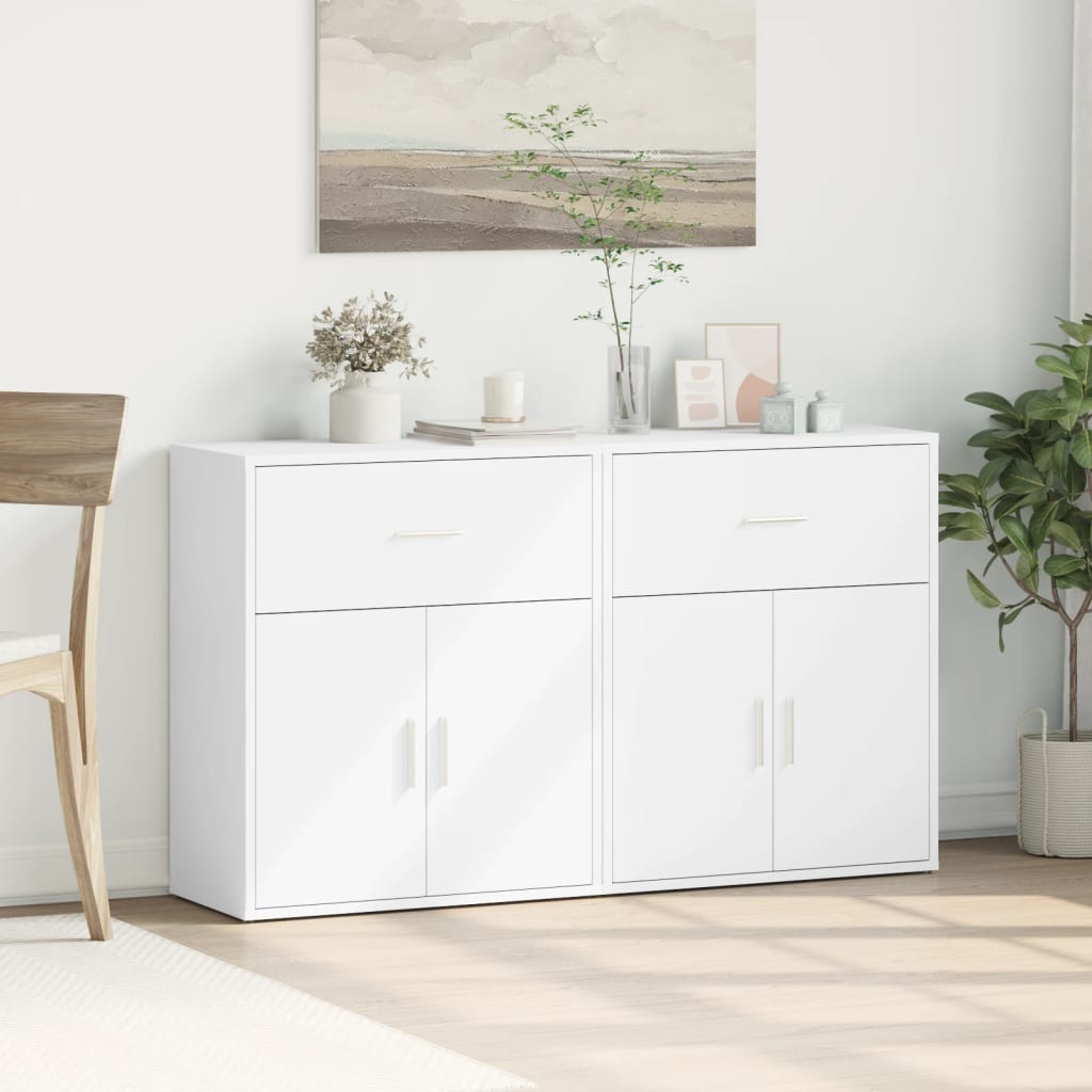 Sideboards 2 pcs White 60x31x70 cm Engineered Wood