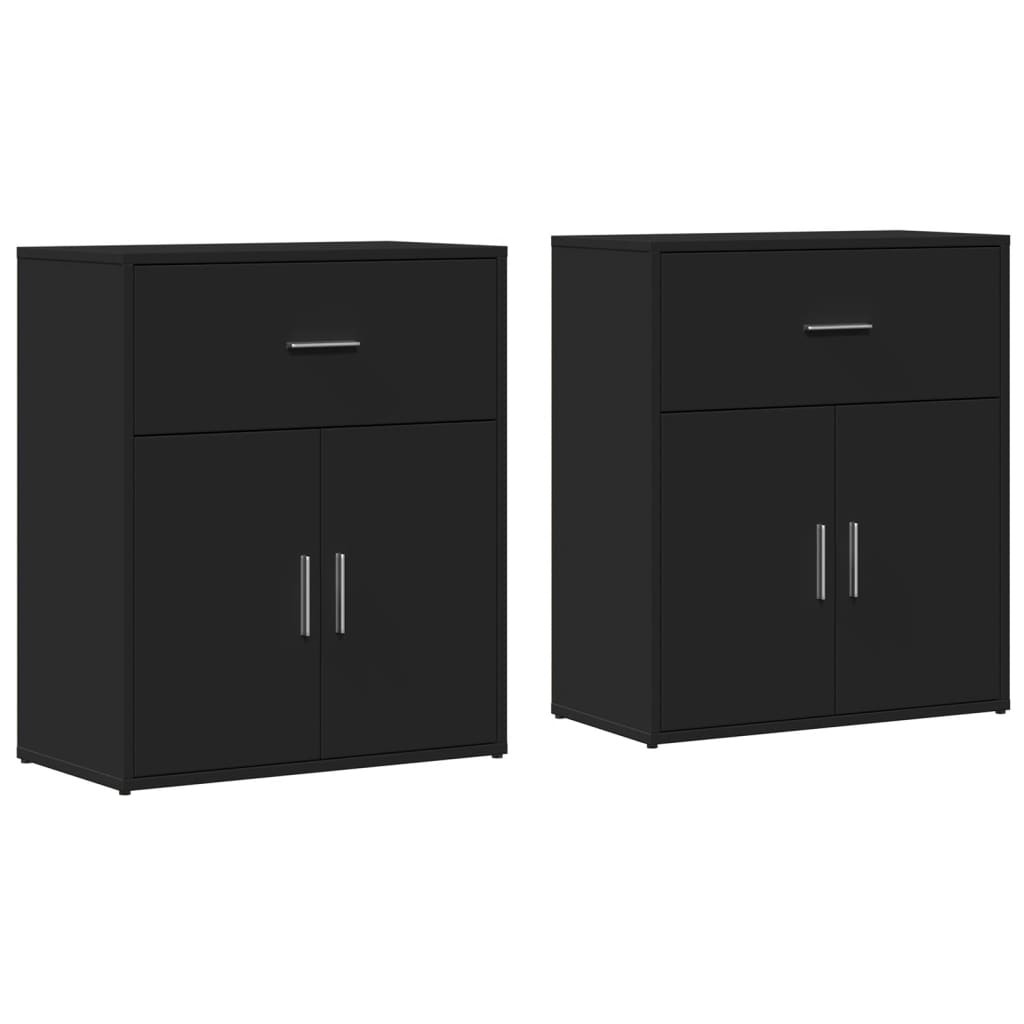 Sideboards 2 pcs Black 60x31x70 cm Engineered Wood