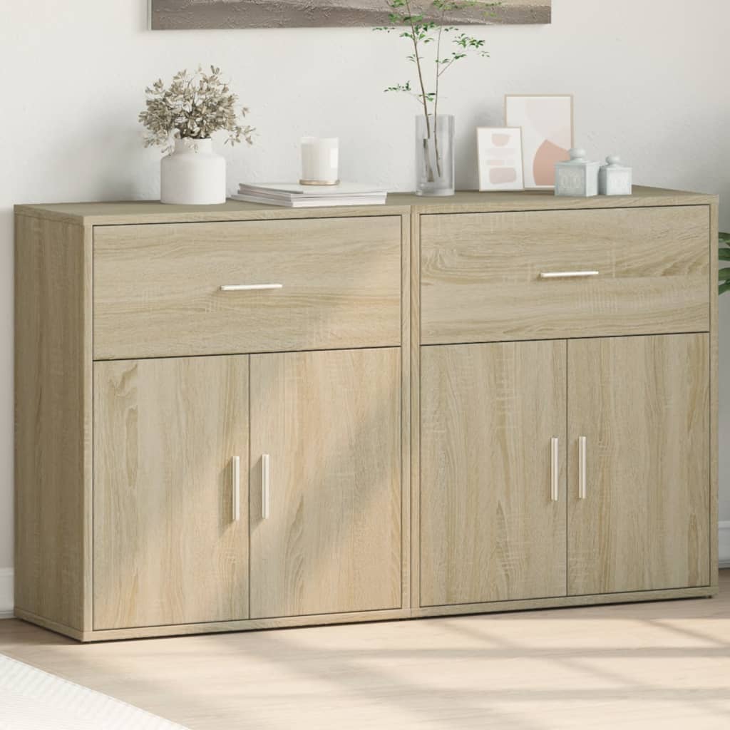 Sideboards 2 pcs Sonoma Oak 60x31x70 cm Engineered Wood