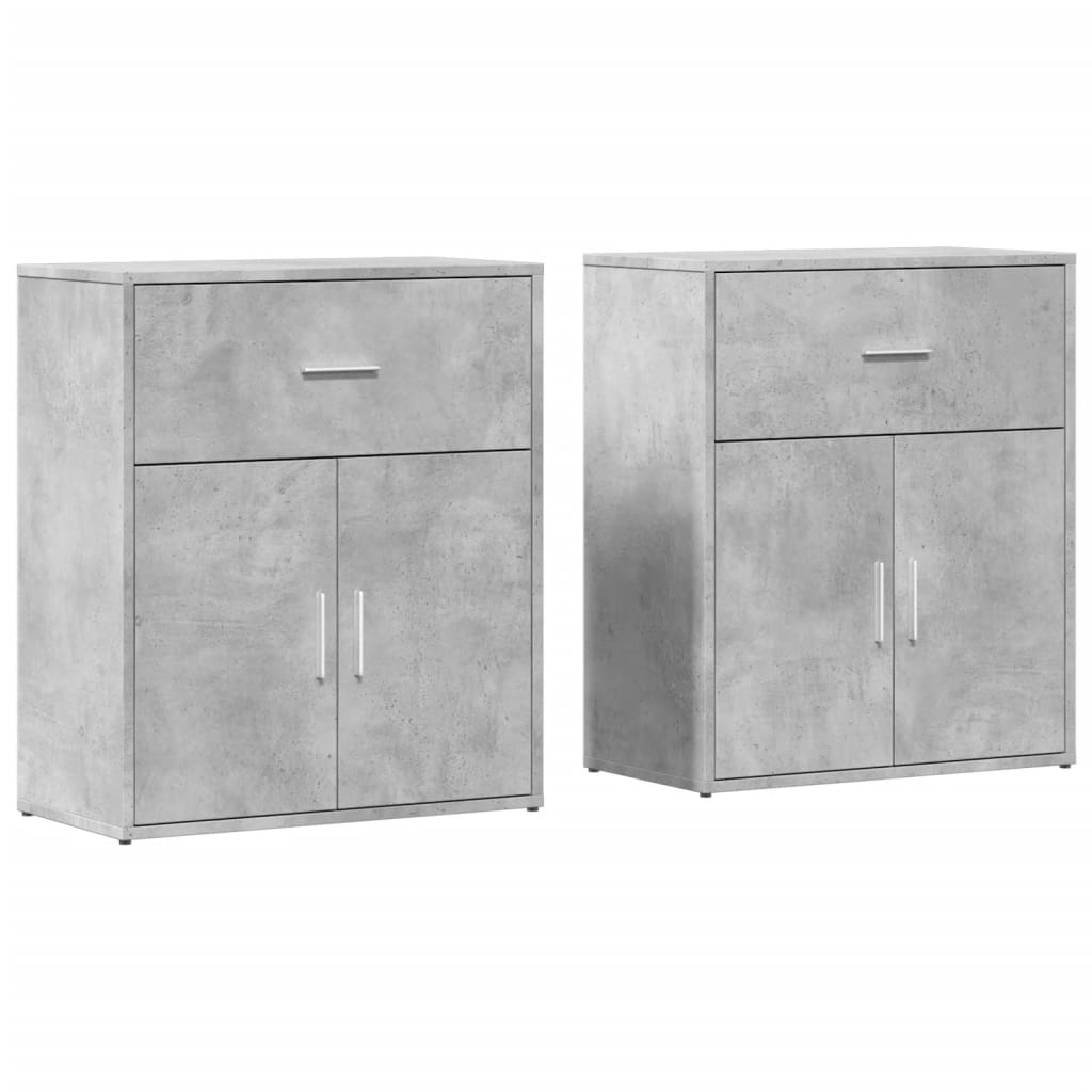 Sideboards 2 pcs Concrete Grey 60x31x70 cm Engineered Wood