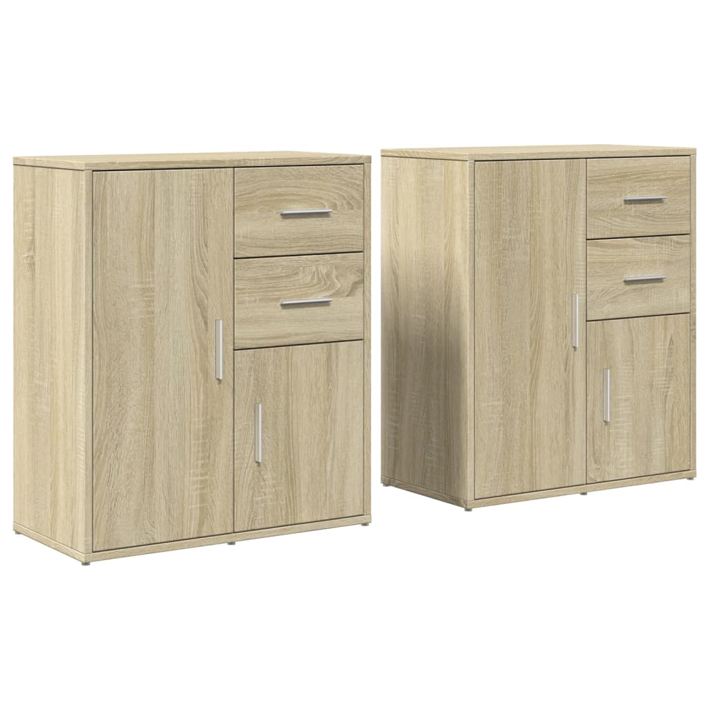 Sideboards 2 pcs Sonoma Oak 60x31x70 cm Engineered Wood