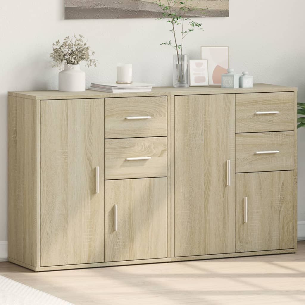Sideboards 2 pcs Sonoma Oak 60x31x70 cm Engineered Wood