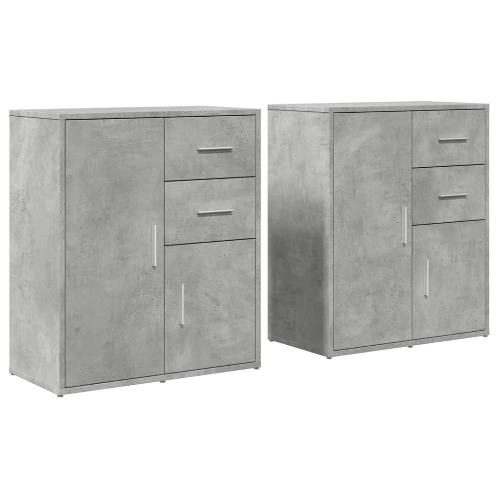 Sideboards 2 pcs Concrete Grey 60x31x70 cm Engineered Wood