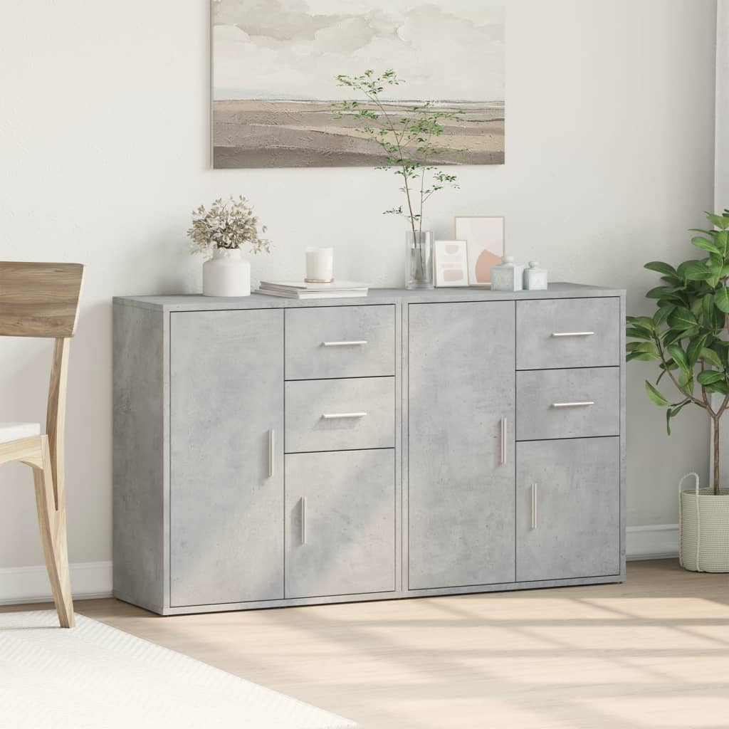 Sideboards 2 pcs Concrete Grey 60x31x70 cm Engineered Wood
