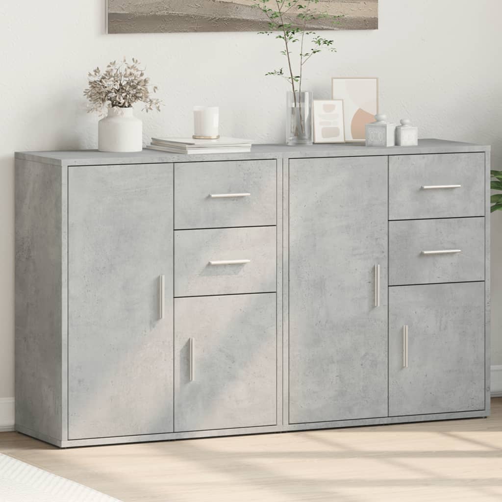 Sideboards 2 pcs Concrete Grey 60x31x70 cm Engineered Wood