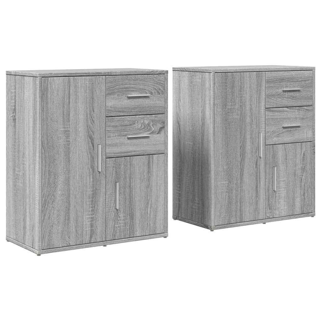 Sideboards 2 pcs Grey Sonoma 60x31x70 cm Engineered Wood