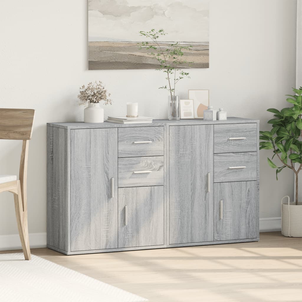 Sideboards 2 pcs Grey Sonoma 60x31x70 cm Engineered Wood