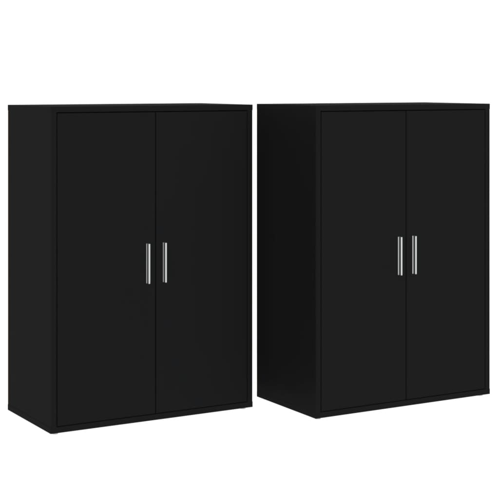 Sideboards 2 pcs Black 60x31x84 cm Engineered Wood