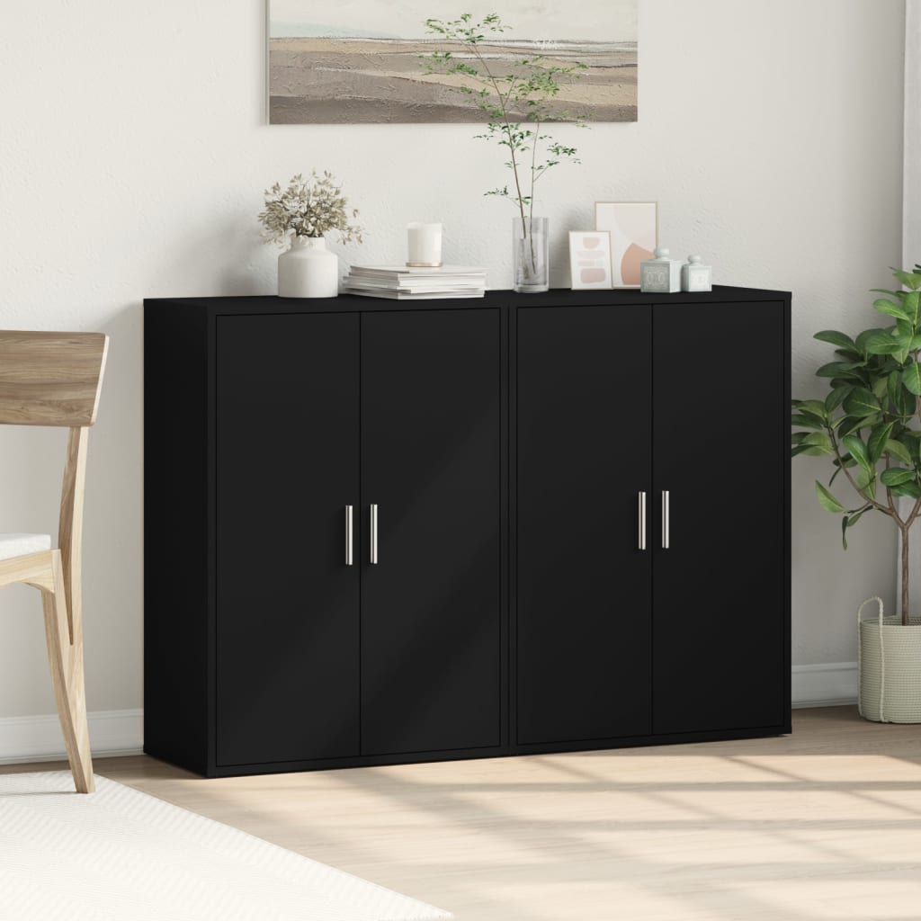 Sideboards 2 pcs Black 60x31x84 cm Engineered Wood