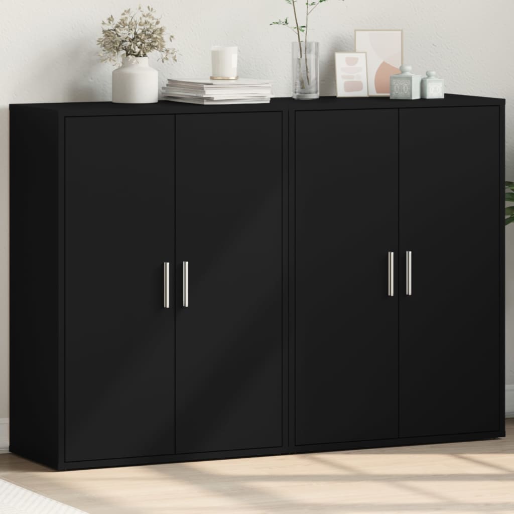 Sideboards 2 pcs Black 60x31x84 cm Engineered Wood