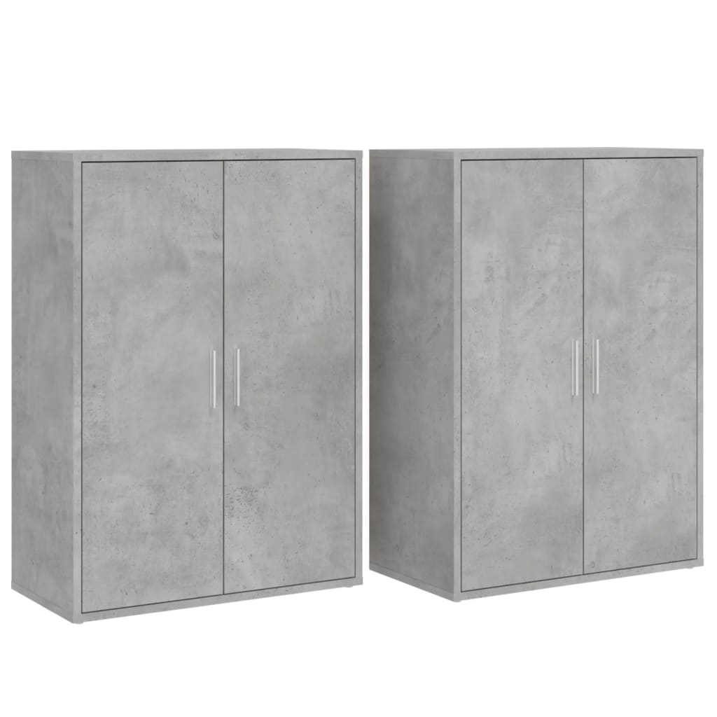 Sideboards 2 pcs Concrete Grey 60x31x84 cm Engineered Wood