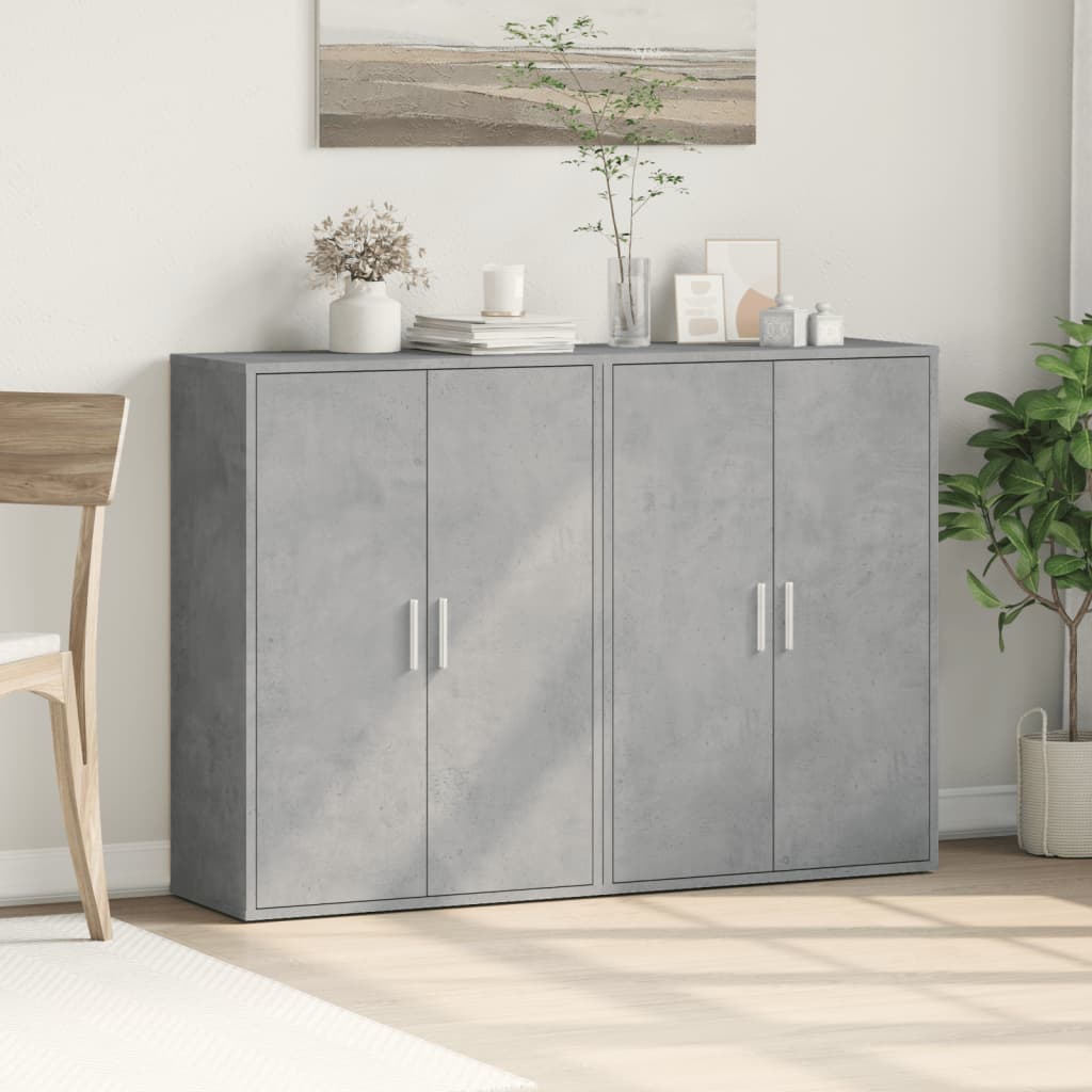 Sideboards 2 pcs Concrete Grey 60x31x84 cm Engineered Wood