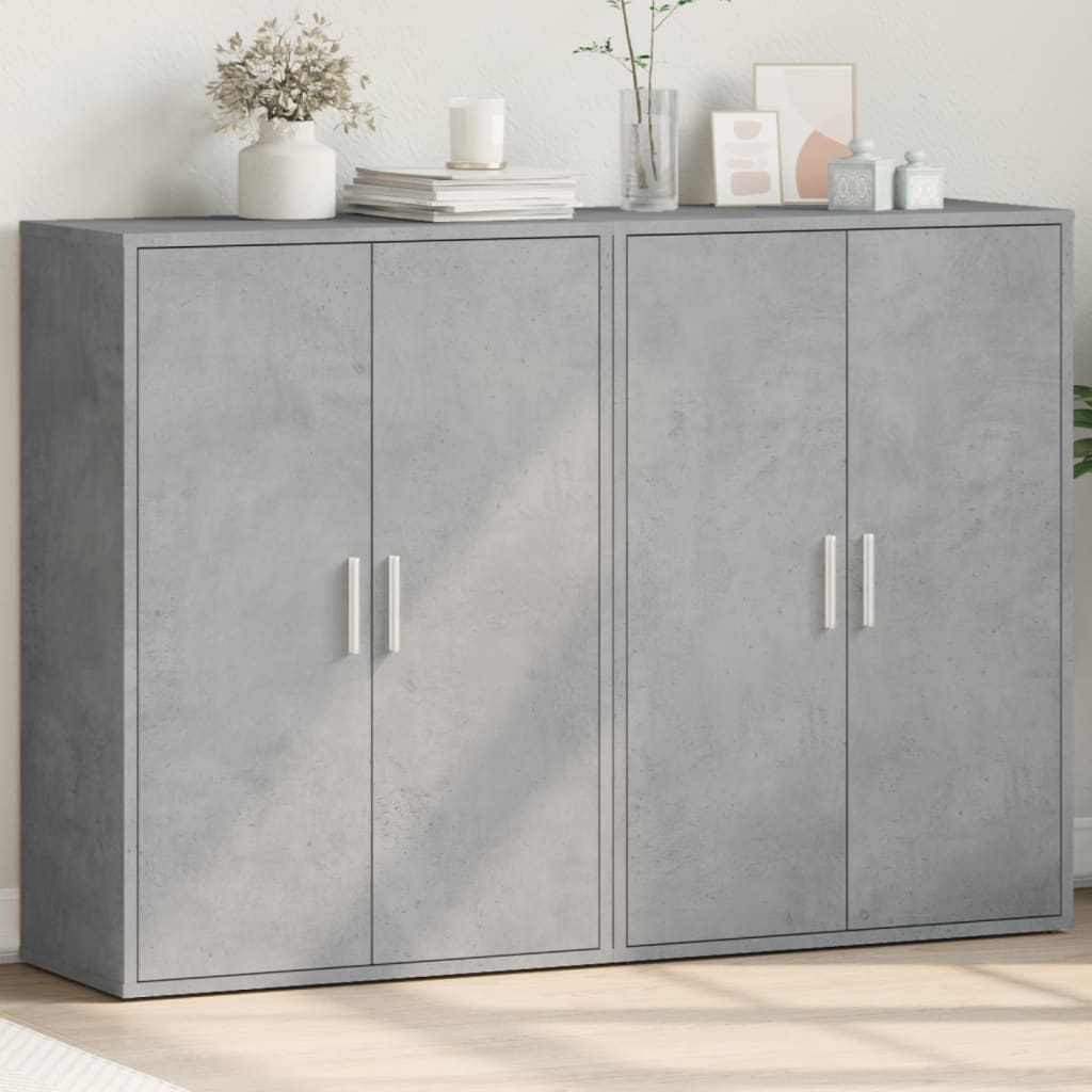 Sideboards 2 pcs Concrete Grey 60x31x84 cm Engineered Wood
