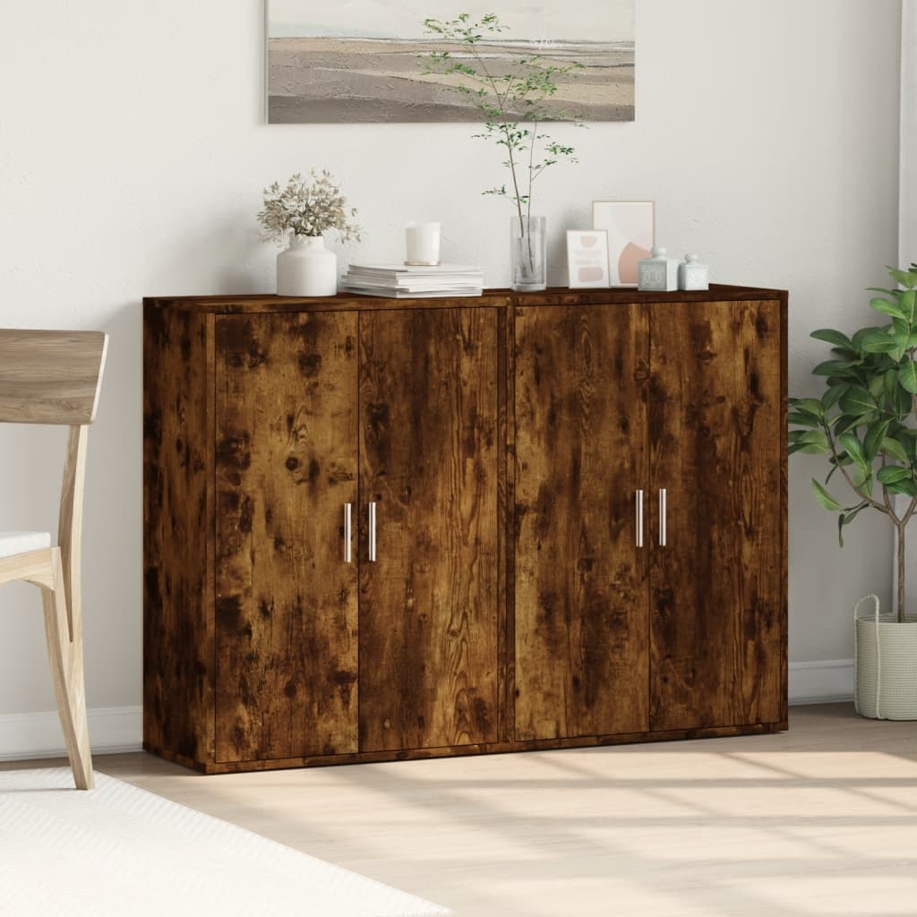 Sideboards 2 pcs Smoked Oak 60x31x84 cm Engineered Wood