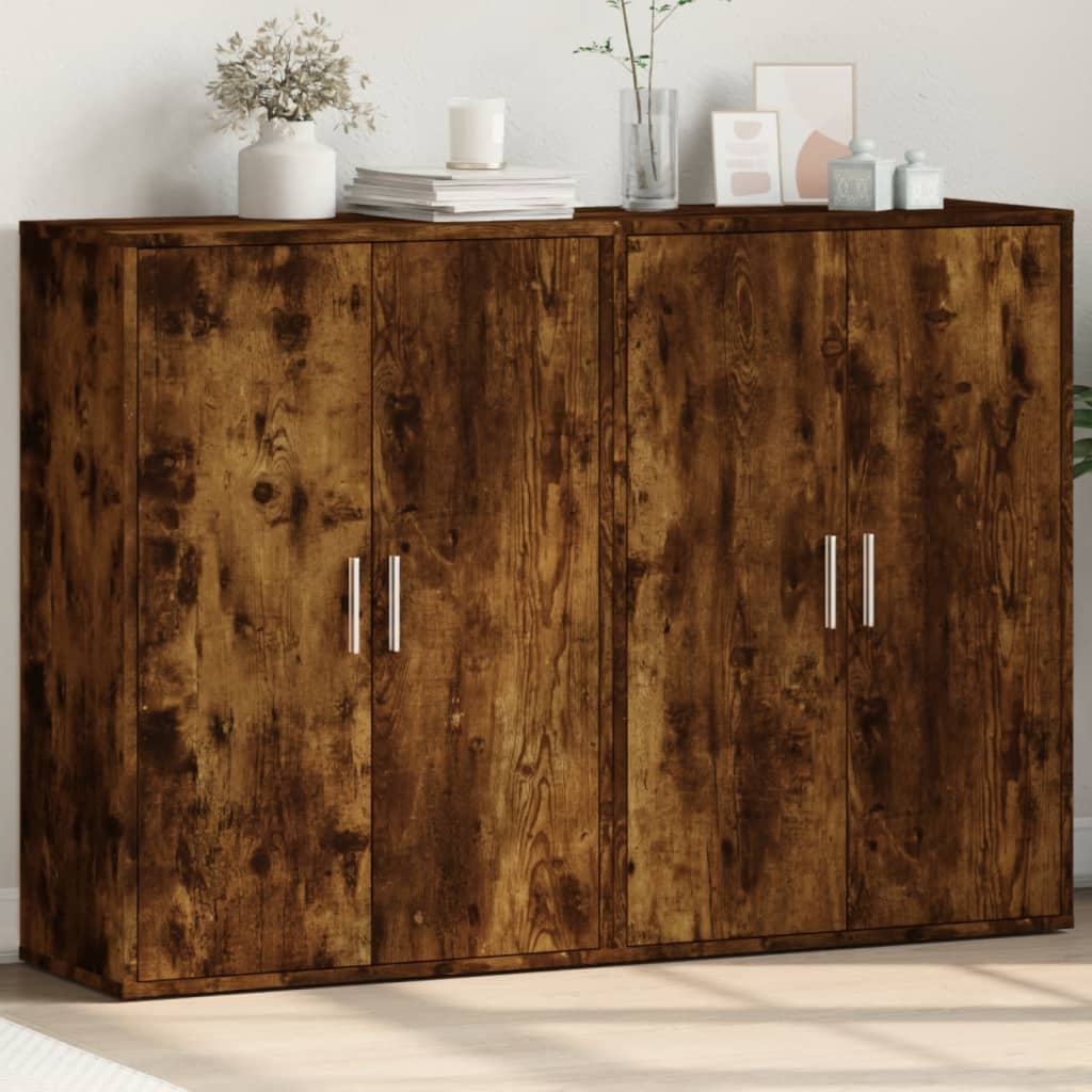 Sideboards 2 pcs Smoked Oak 60x31x84 cm Engineered Wood