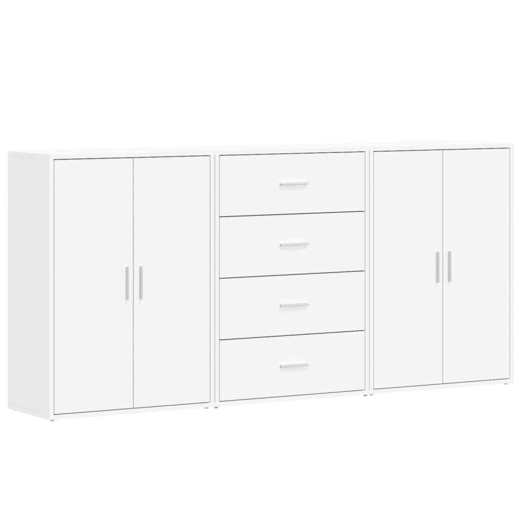 Sideboards 3 pcs White 60x31x84 cm Engineered Wood