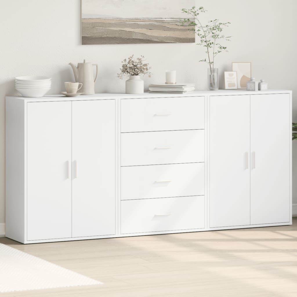 Sideboards 3 pcs White 60x31x84 cm Engineered Wood