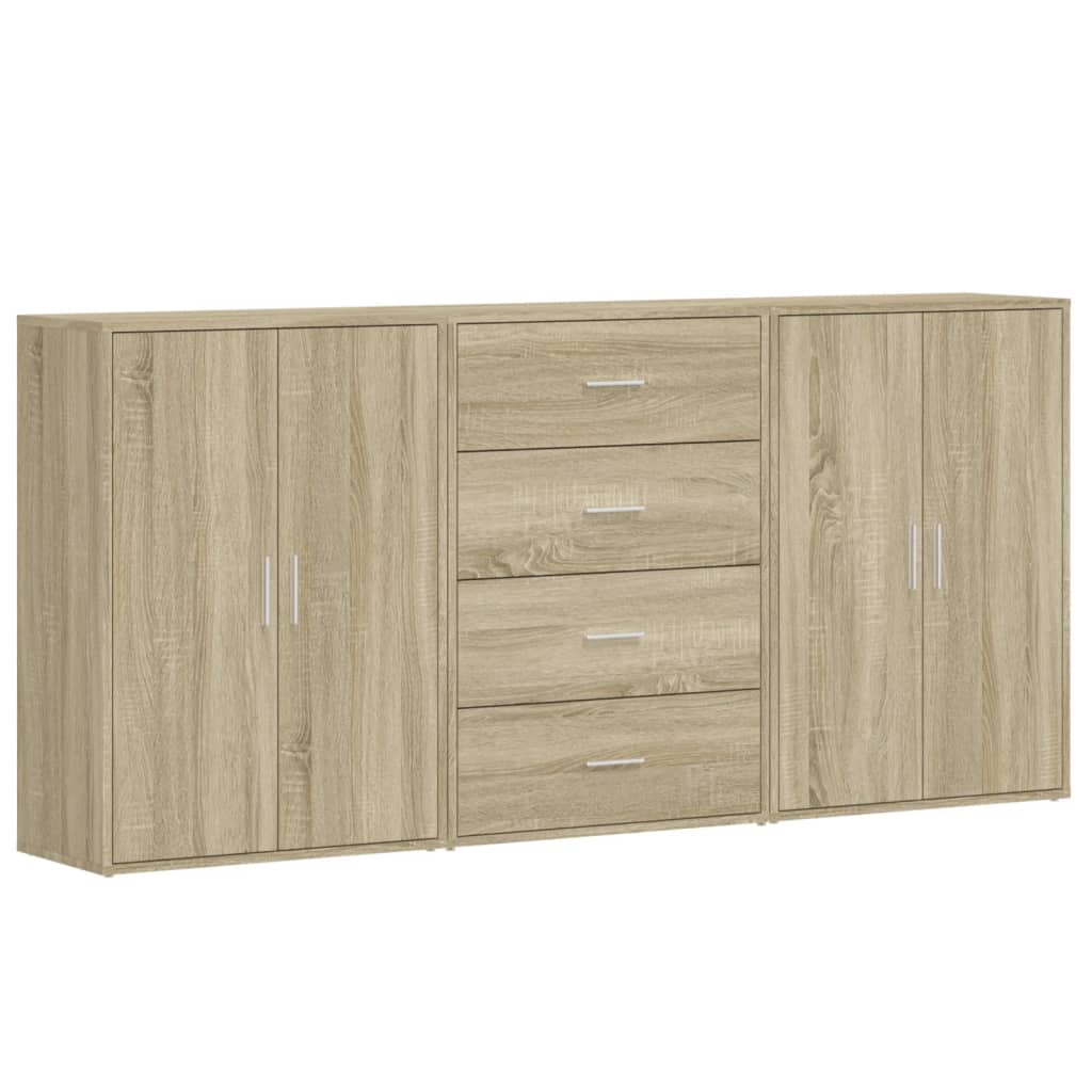 Sideboards 3 pcs Sonoma Oak 60x31x84 cm Engineered Wood