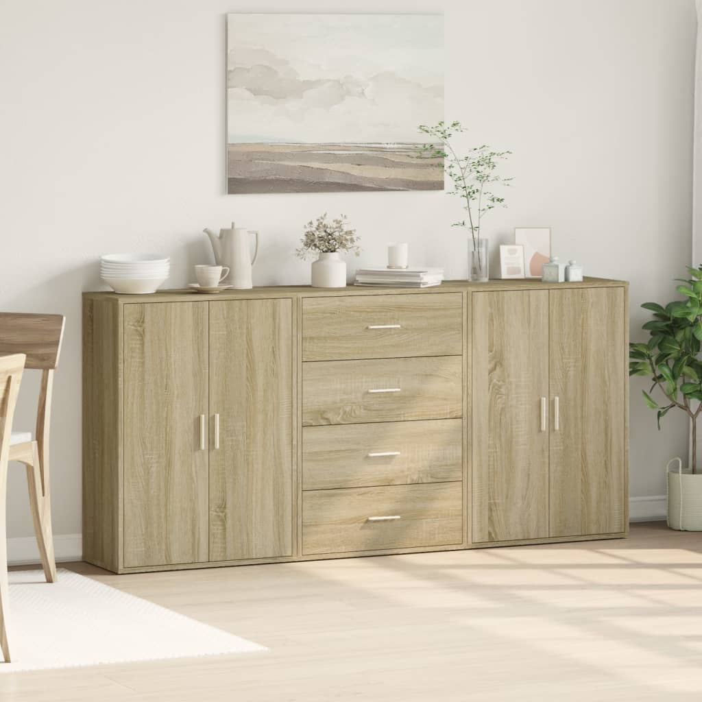 Sideboards 3 pcs Sonoma Oak 60x31x84 cm Engineered Wood