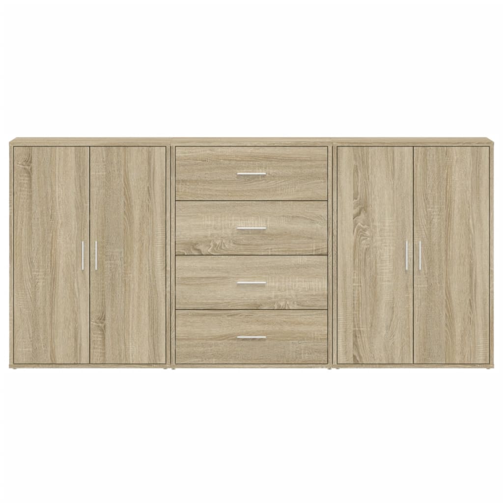 Sideboards 3 pcs Sonoma Oak 60x31x84 cm Engineered Wood