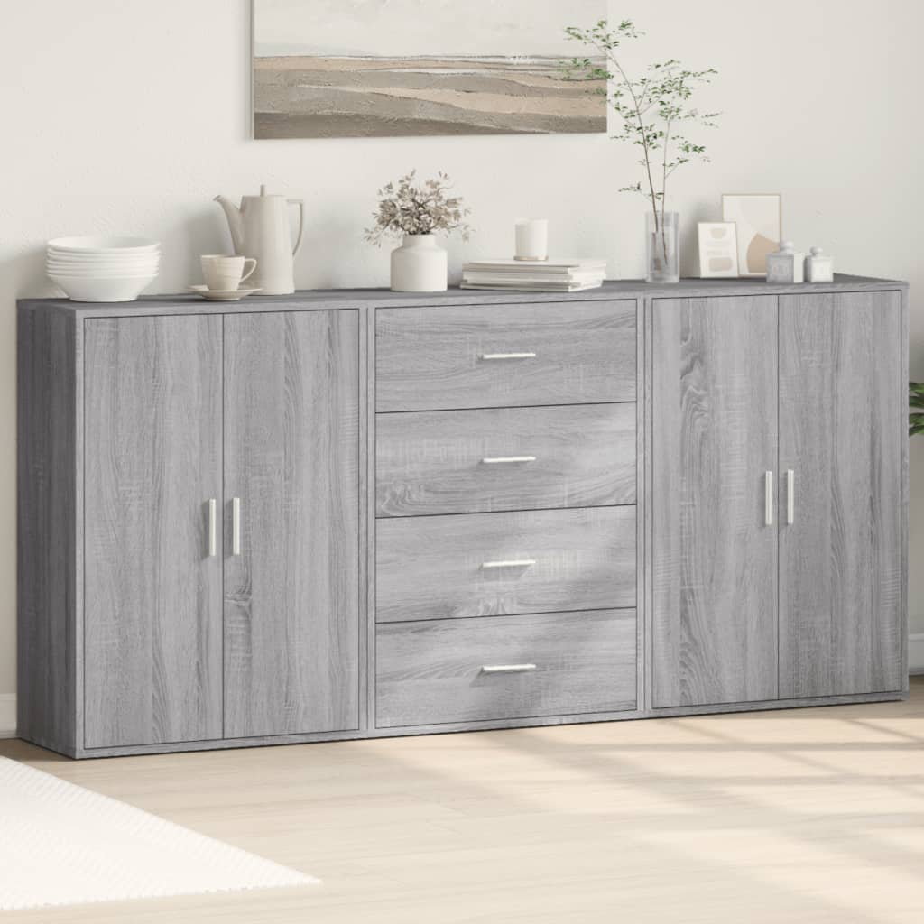 Sideboards 3 pcs Grey Sonoma 60x31x84 cm Engineered Wood