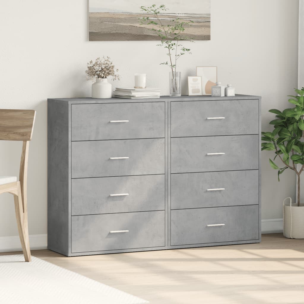 Sideboards 2 pcs Concrete Grey 60x31x84 cm Engineered Wood