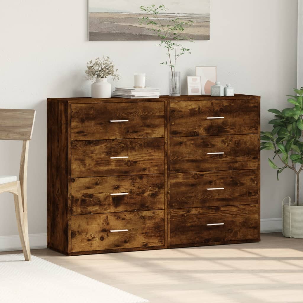 Sideboards 2 pcs Smoked Oak 60x31x84 cm Engineered Wood