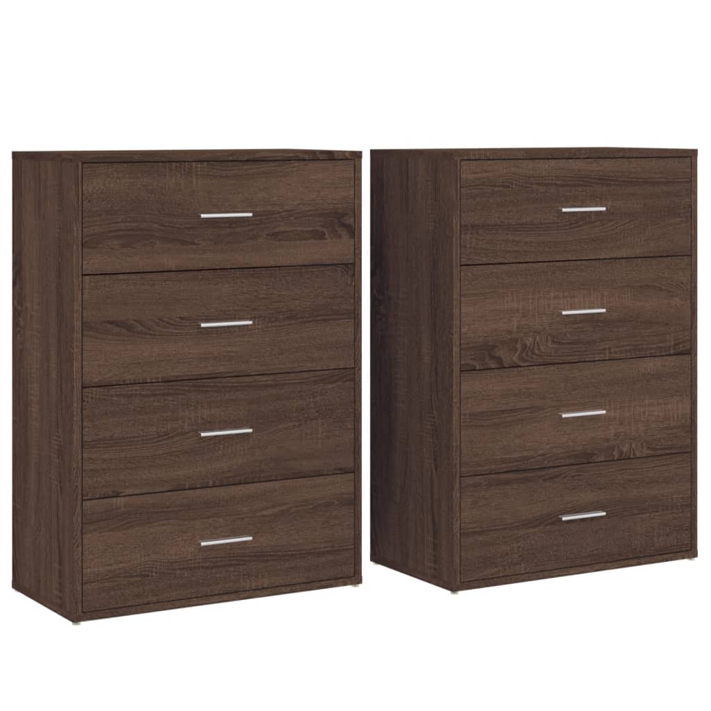 Sideboards 2 pcs Brown Oak 60x31x84 cm Engineered Wood